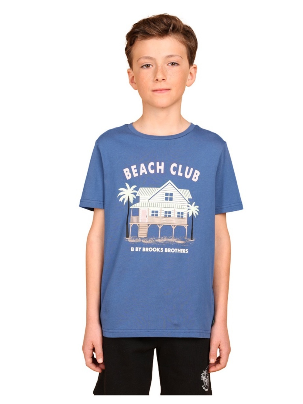 B By Brooks Brothers Big Boys Beach Club Graphic T-Shirt 100% Pima Cotton